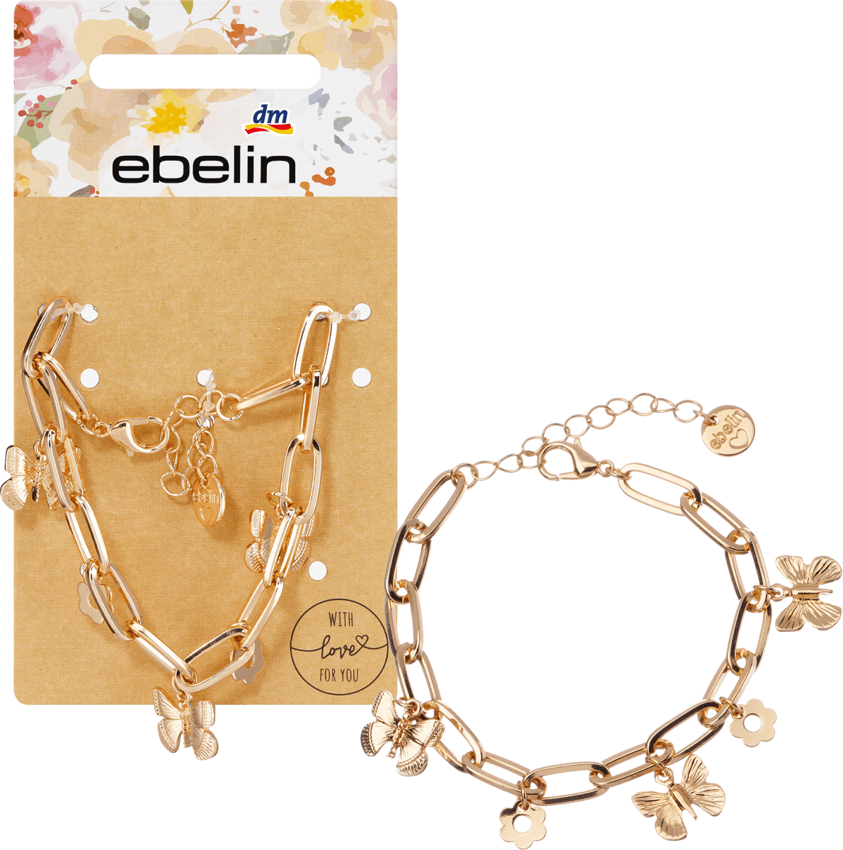 Armband Schmetterling Gold-Optik, 2 St