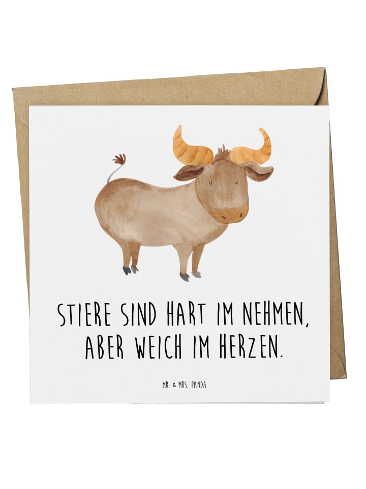 Mr. & Mrs. Panda Deluxe Karte Stier Herz mit Spruch in Weiß günstig kaufen onesize