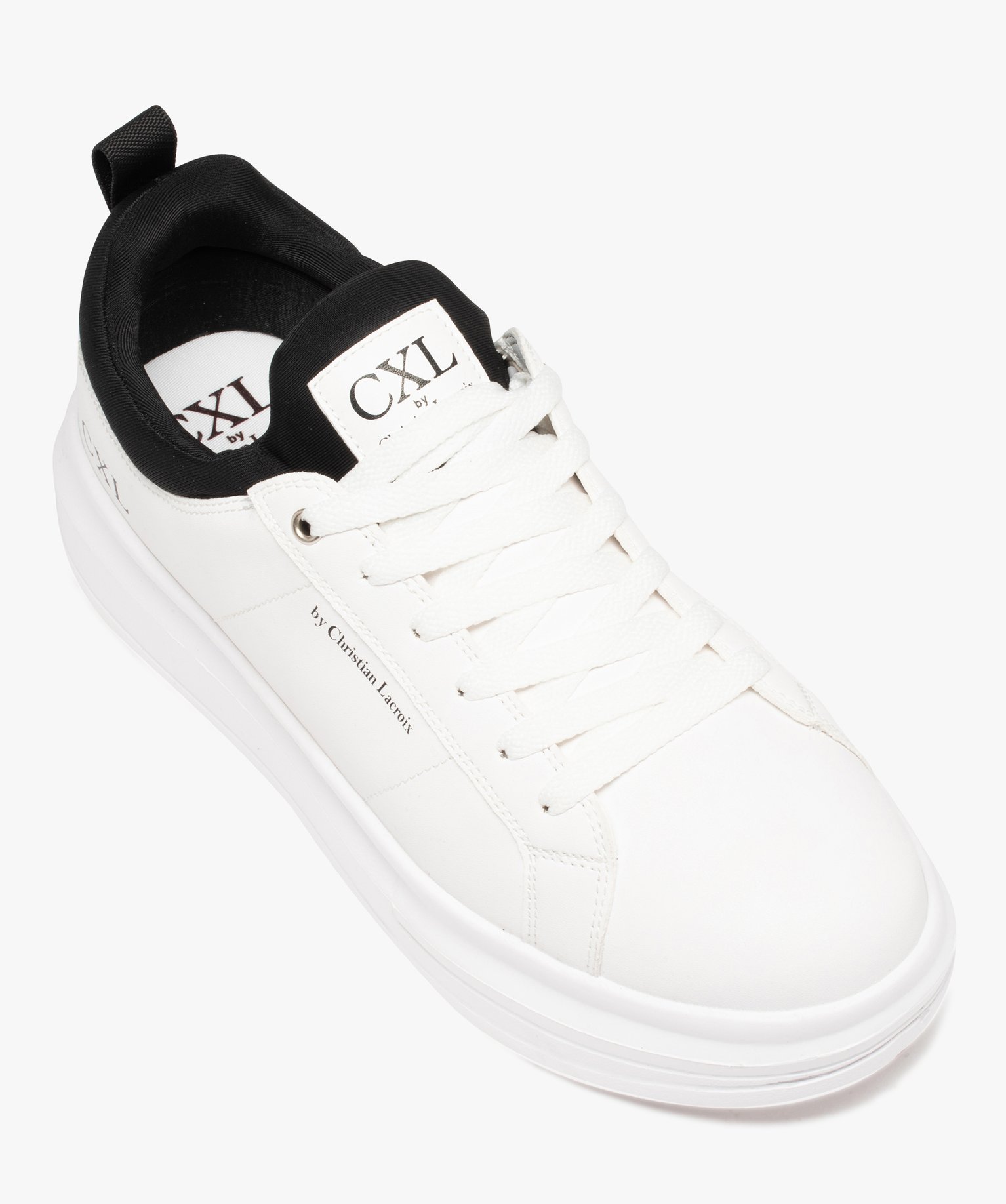 Baskets homme unies dessus satiné à semelle épaisse - CXL... blanc | GEMO
