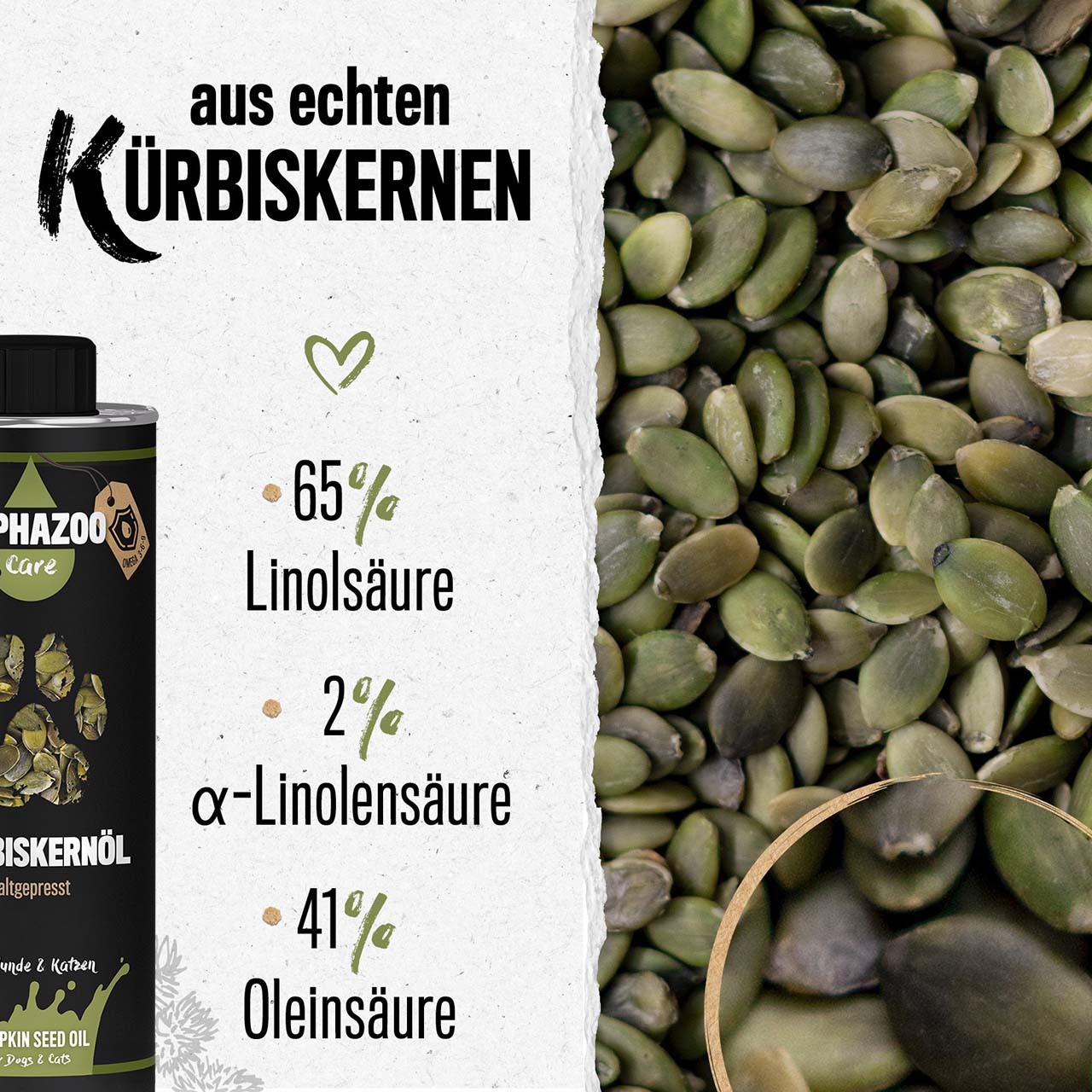 ALPHAZOO Ergänzungsfutter & Aufzucht ALPHAZOO Premium Kürbiskernöl für Hunde und Katzen