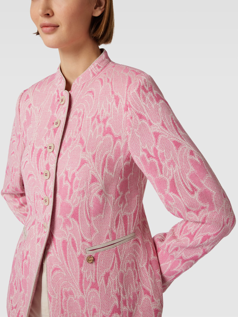 Blazer mit Allover-Muster in rosé meliert