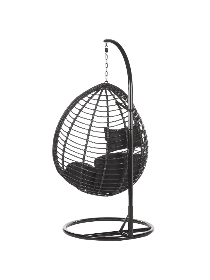 Beliani Hängesessel TOLLO in Schwarz - (W) 100 x (H) 199 x (L) 97 cm günstig kaufen onesize