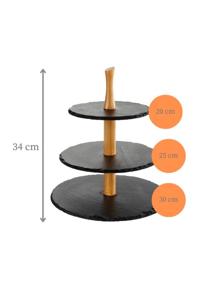 APS Etagère in Braun Schwarz Ø 30/25/20 cm, H: 34 cm günstig kaufen onesize