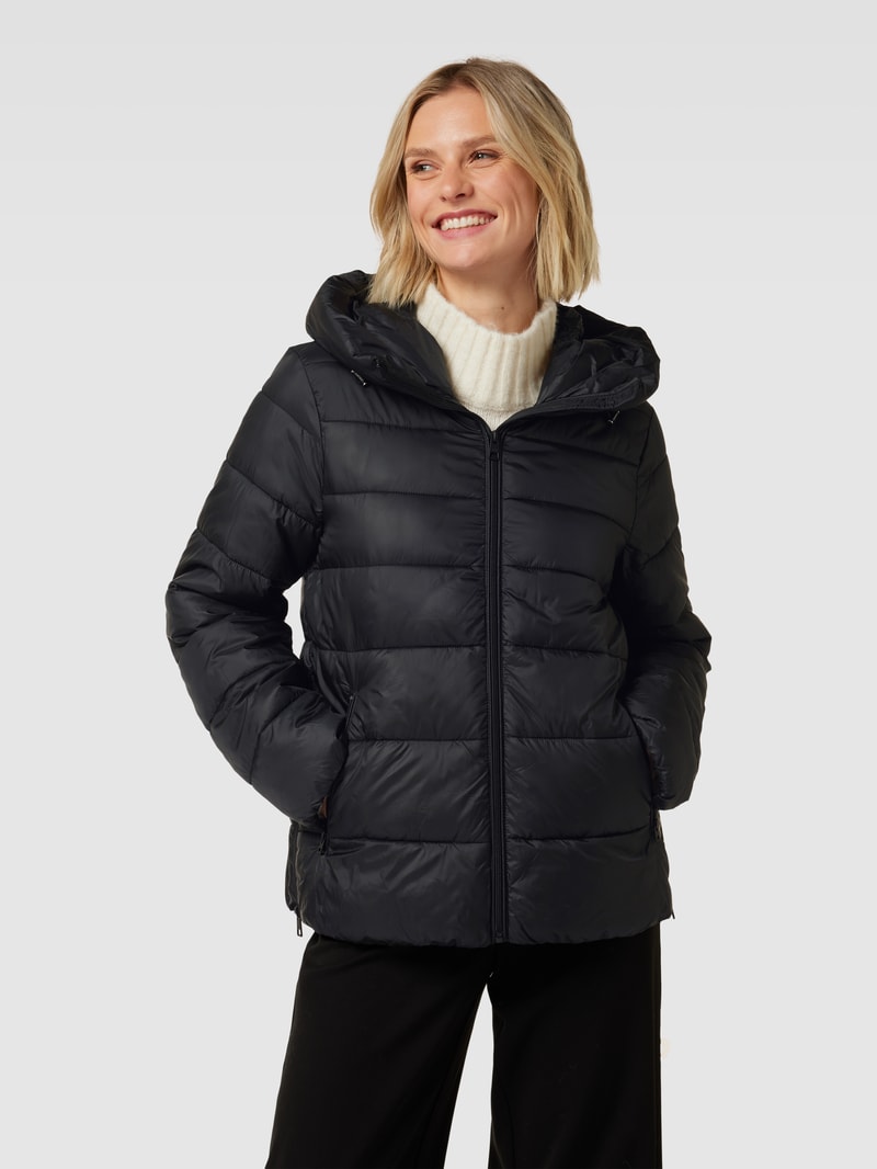 Steppjacke mit seitlichen Eingrifftaschen in schwarz