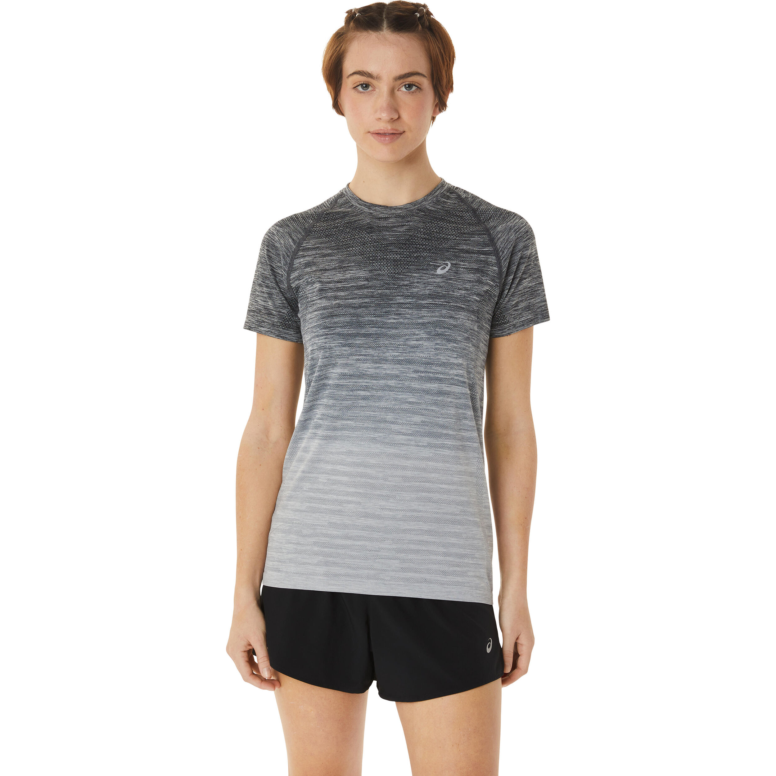 Seamless Laufshirt Damen - Weiß, Grau