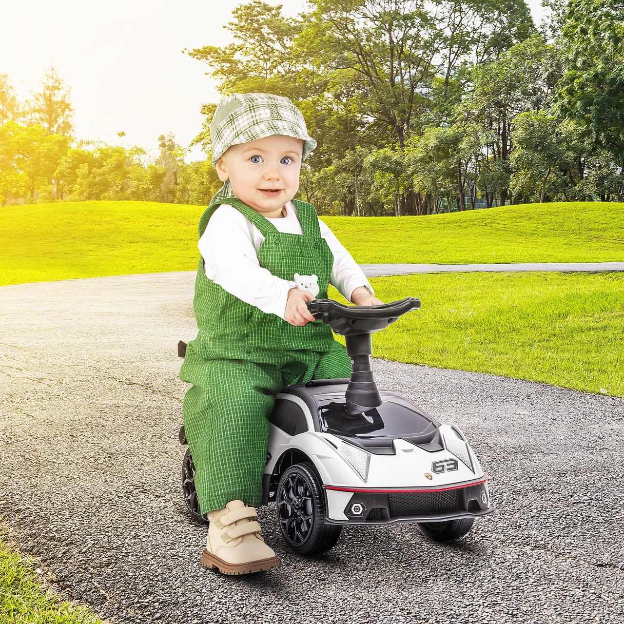 AIYAPLAY Rutschauto, Rutschfahrzeug mit Stauraum, Kinderfahrzeug, Weiß