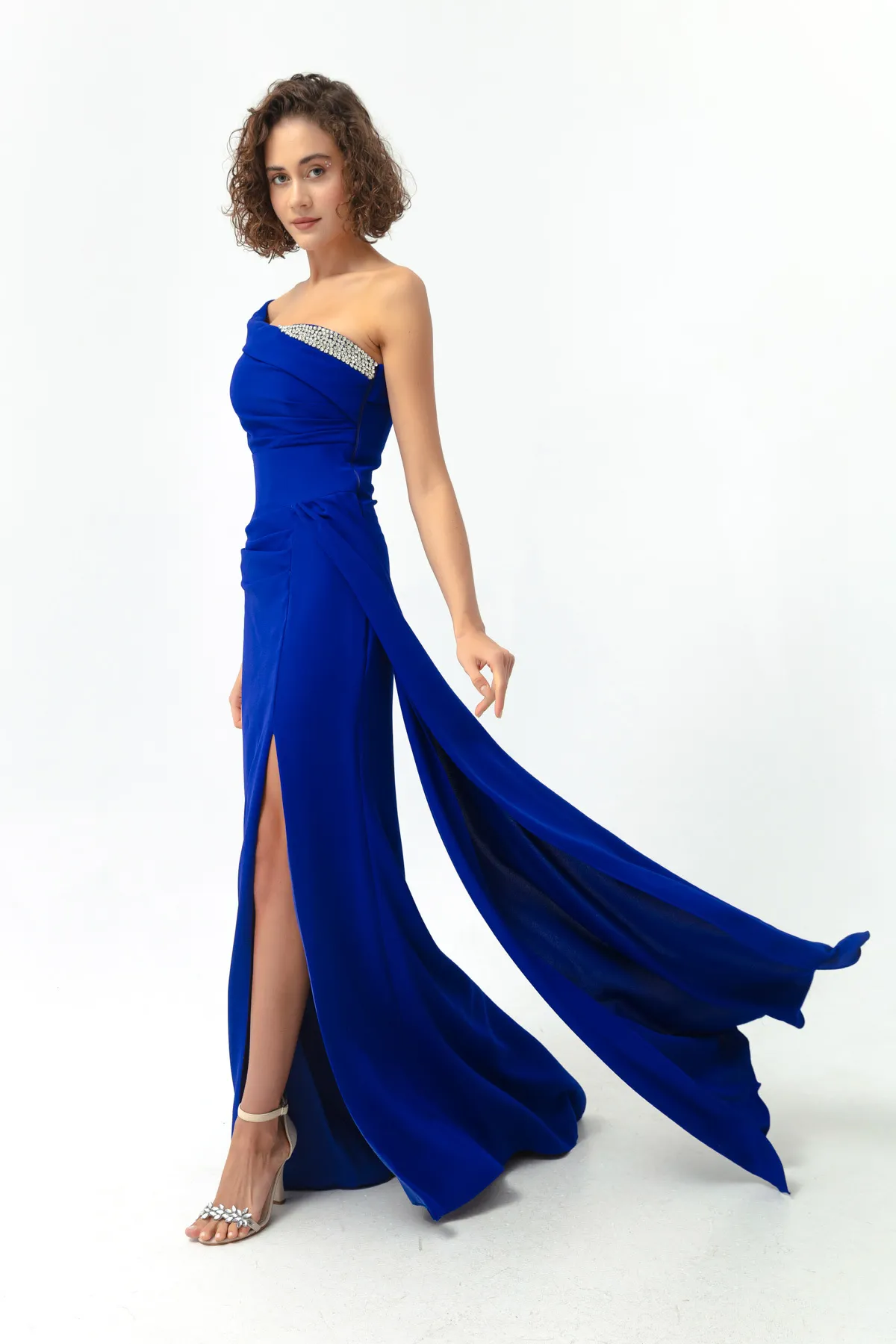 Lafaba  Saks One-Shoulder Stone Long Abendkleid für Damen