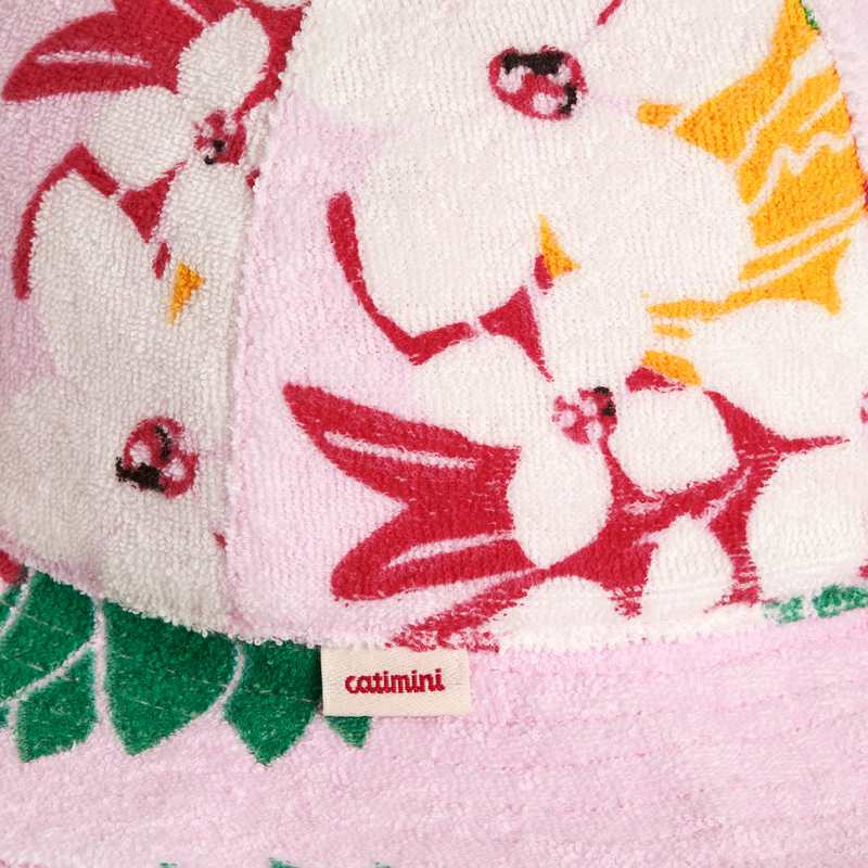 Bob réversible bébé fille rose/imprimé fleurs exotiques Catimini