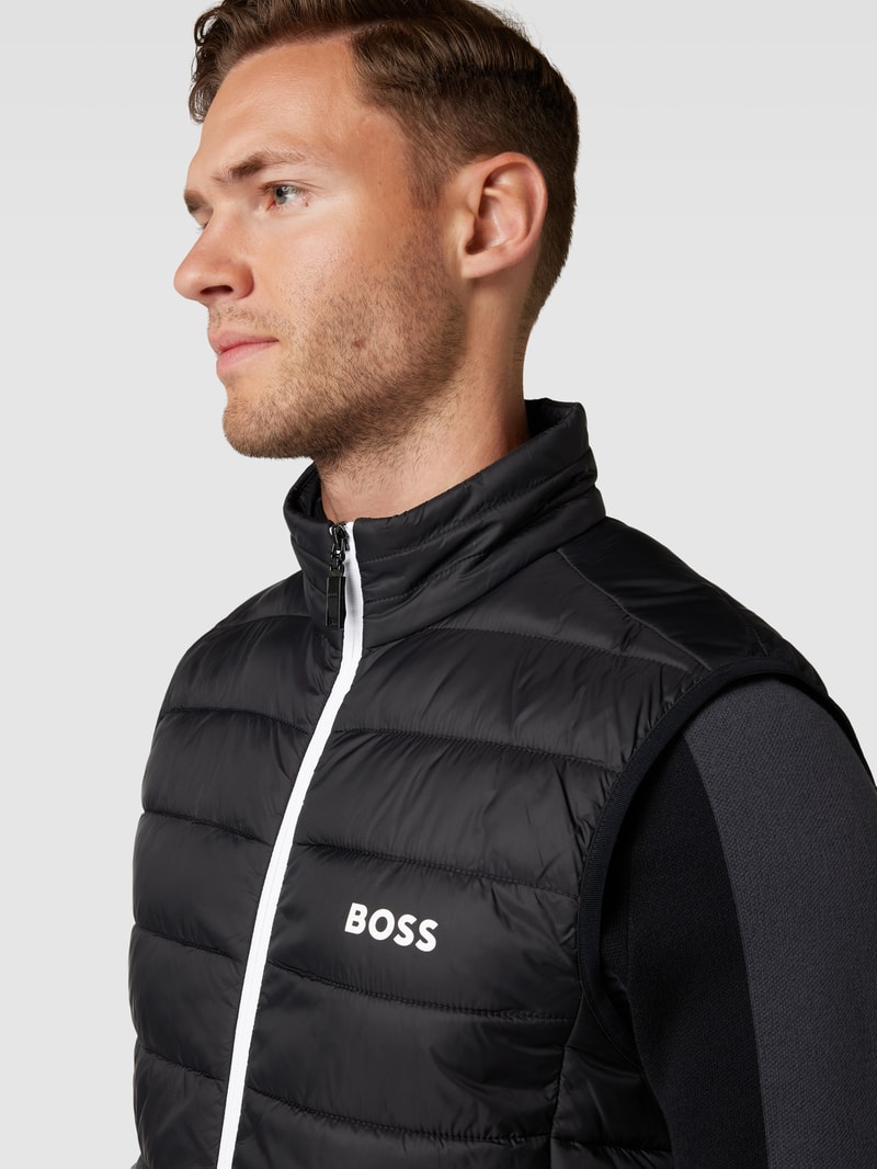 Steppweste mit Label-Detail Modell 'THOR' in schwarz