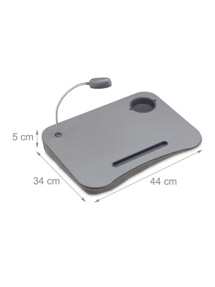relaxdays Laptopkissen in Grau - (B)44 x (H)5 x (T)34 cm günstig kaufen onesize