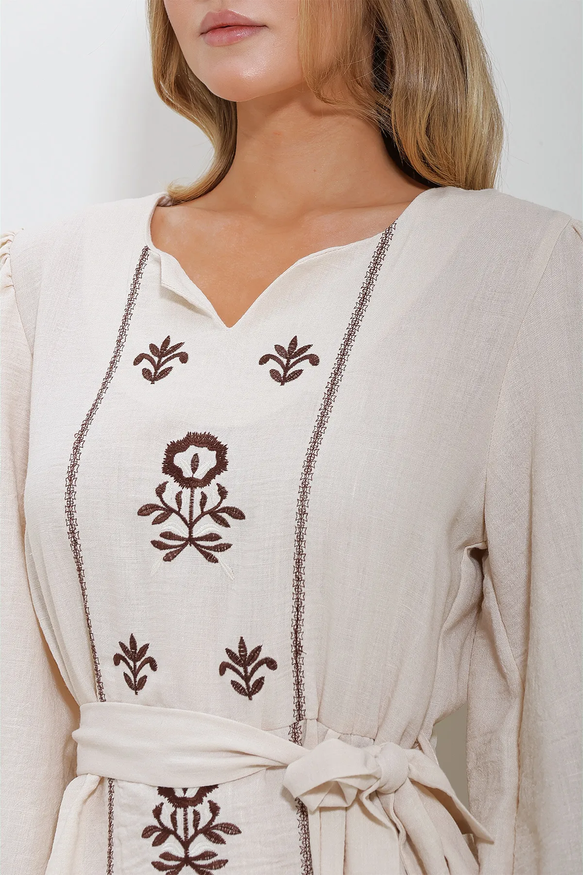 Trend Alaçatı Stili  Kleid - Beige - A-Linie