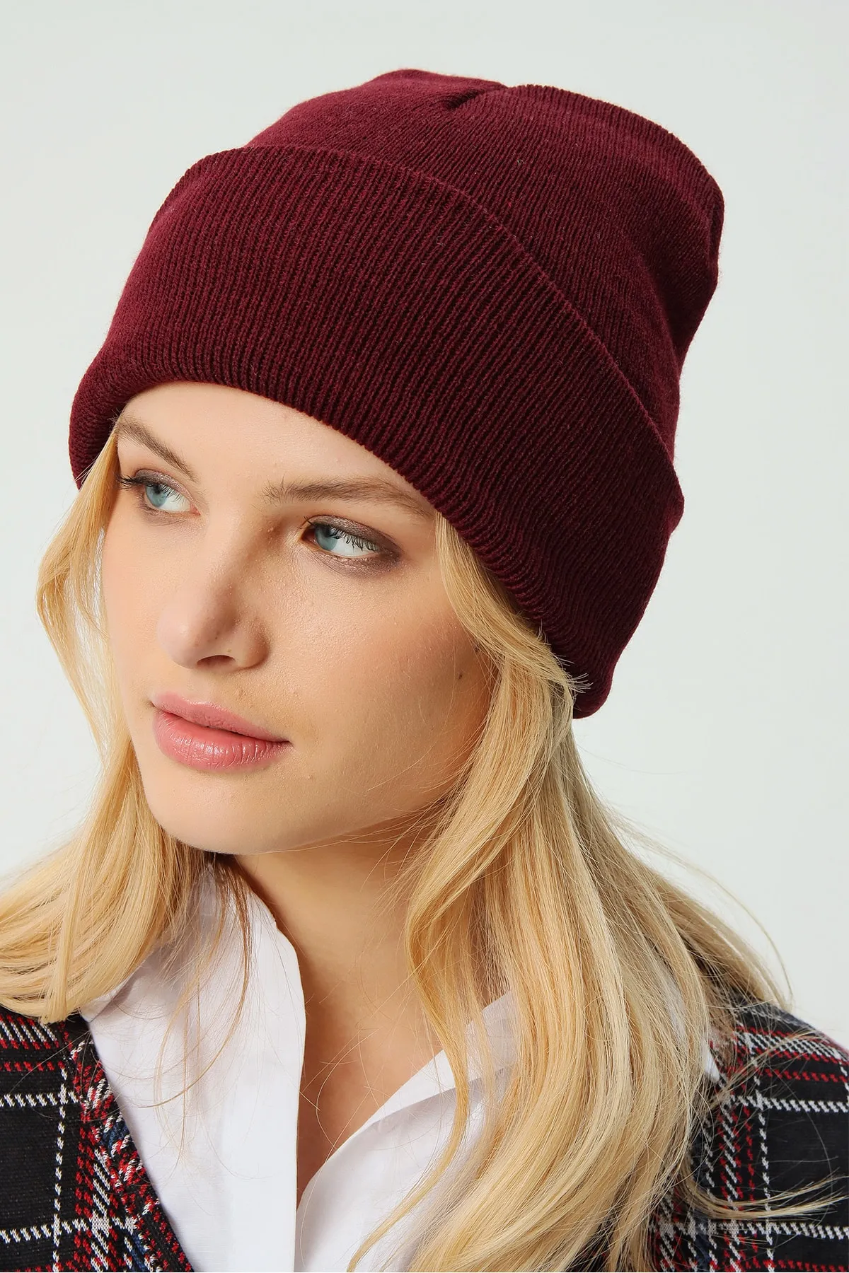 Trend Alaçatı Stili  Bordeauxrote Baskenmütze für Damen ALC-A2035