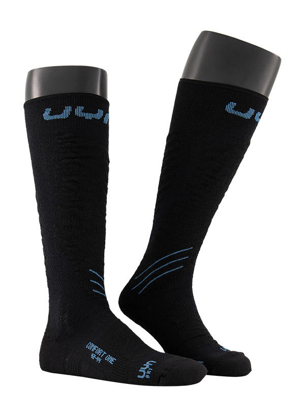 UYN, Skisocken, Merinowolle Zerocuff, schwarz