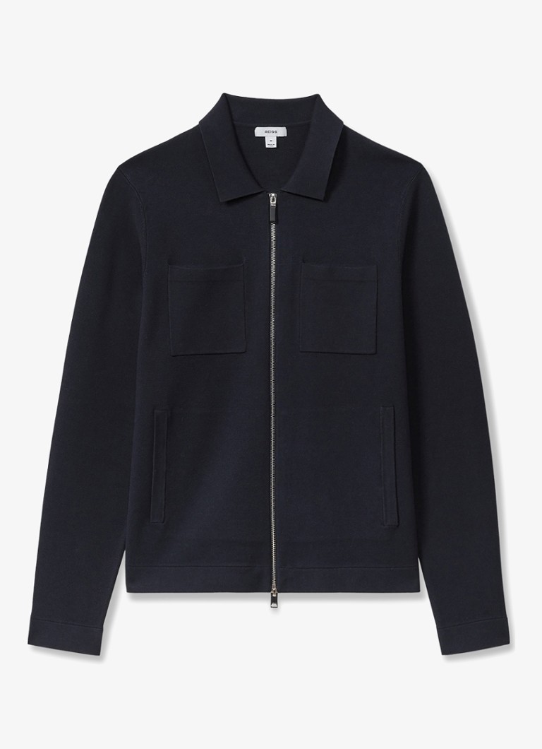 Vestă Reiss Rivers din tricot fin cu buzunare la piept