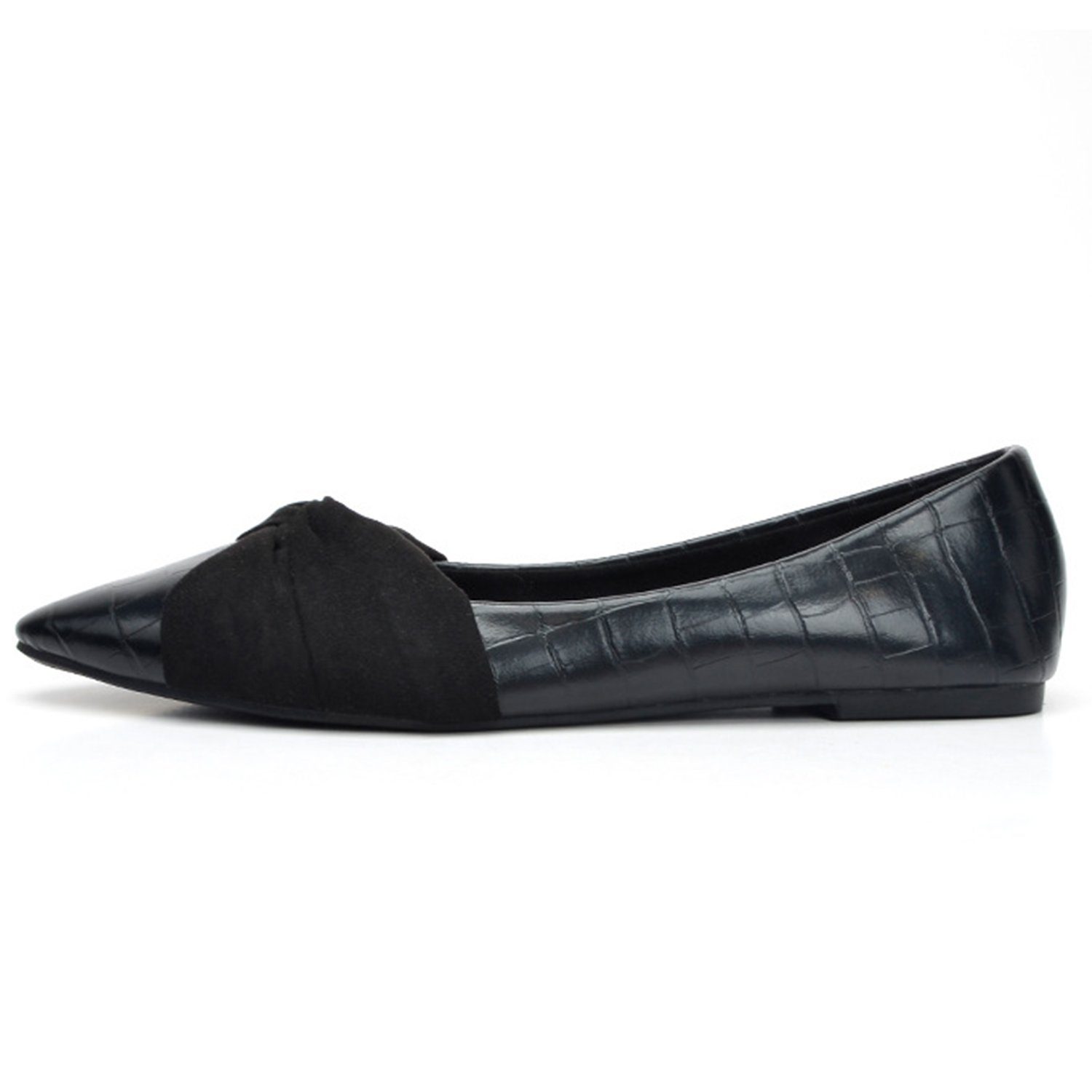Daisred Damen Klassische Ballerinas Flats Schleife Dress Schuhe Ballerina