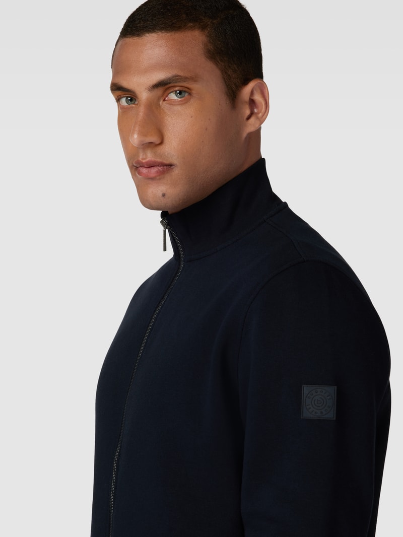 Sweatjacke mit Stehkragen in marineblau