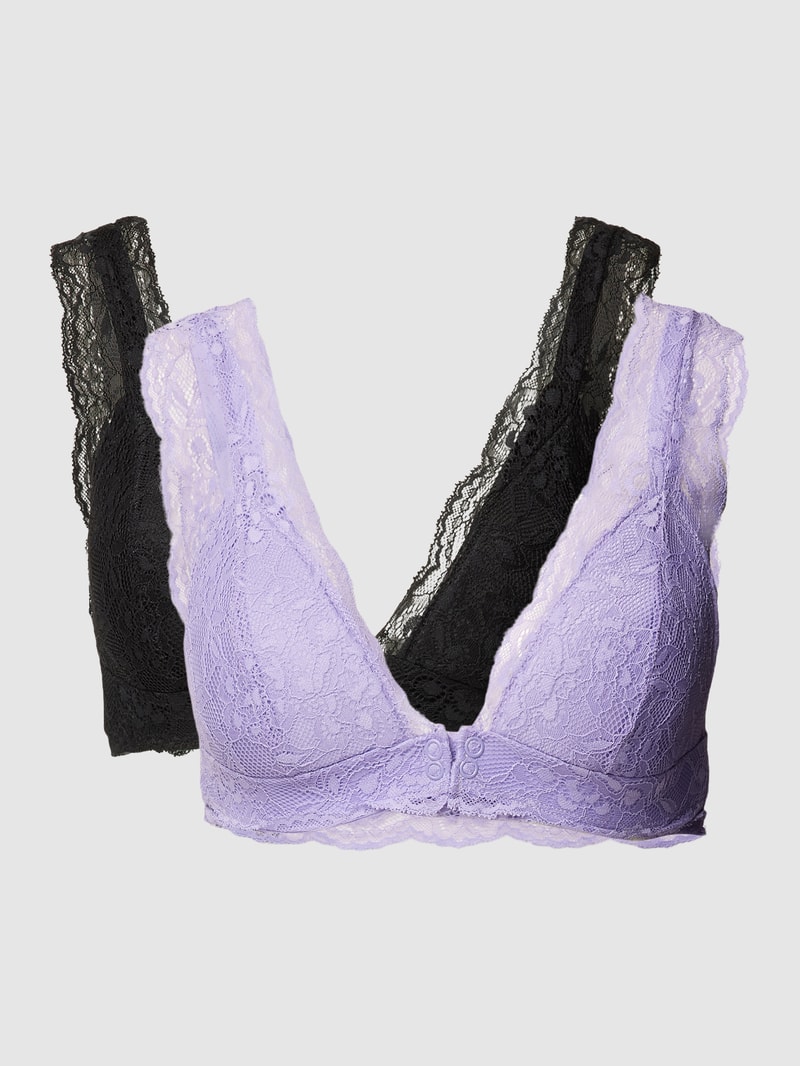 Still-BH mit Häkelspitze Modell 'NEWSENIA LACE BRA' im 2er-Pack in lila
