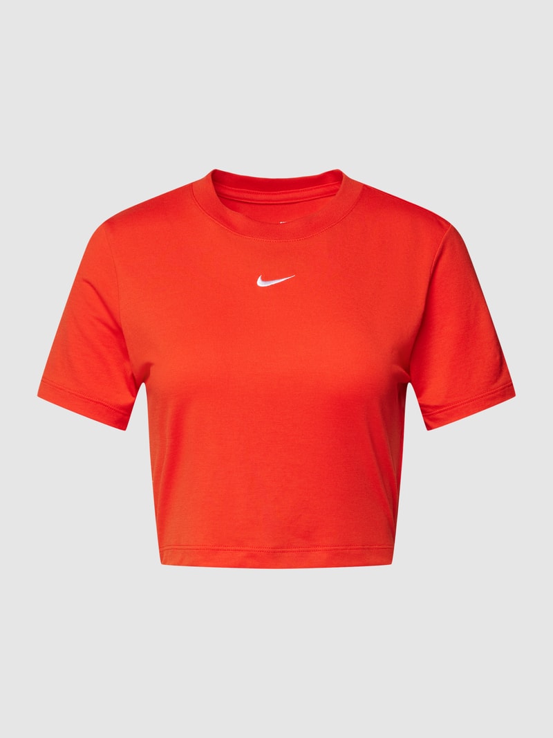 T-Shirt mit Label-Print in rot