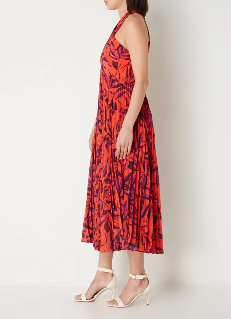 Vestido midi Sorella de Phase Eight, plisado y con estampado floral.