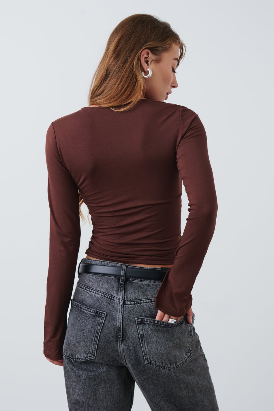Soft touch crew neck top