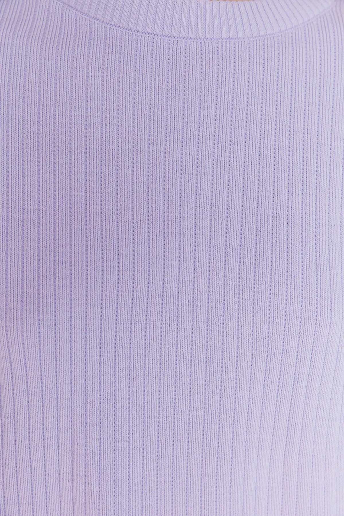 Trendyol Collection  Lilafarbenes Strickoberteil und -unterteil-Set mit Rundhalsausschnitt TWOSS20AU0084