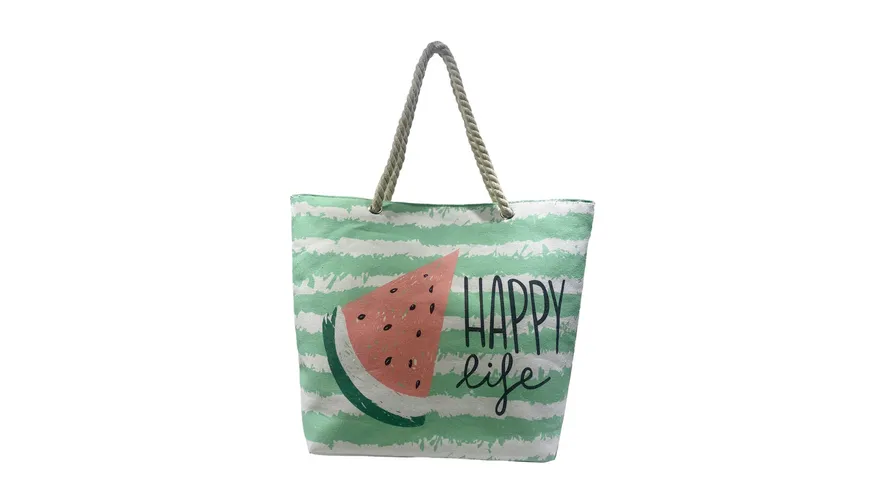 InCase Strandtasche Wassermelone grün, weiß