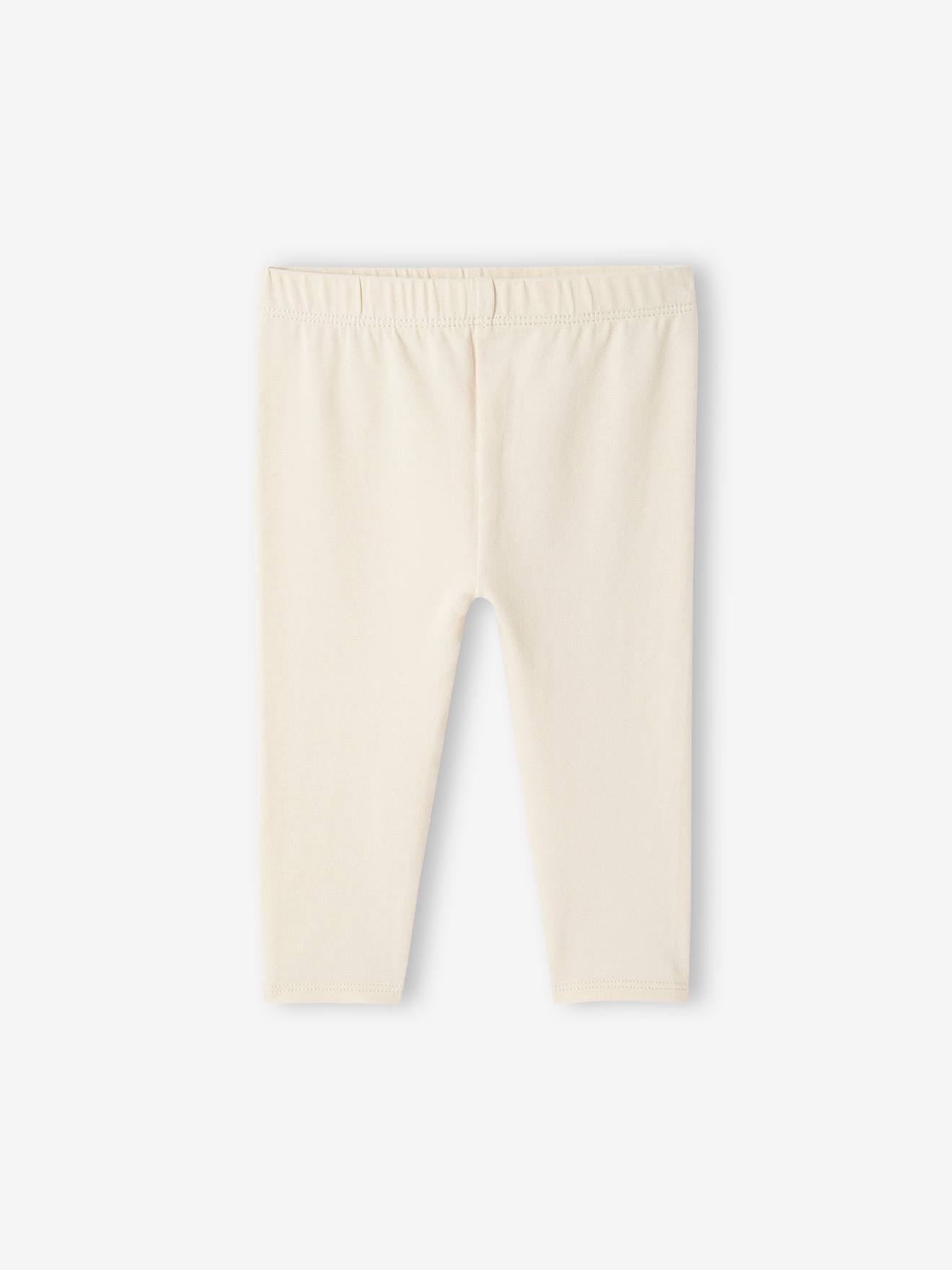 Lot de 2 leggings longs bébé fille BASICS écru
