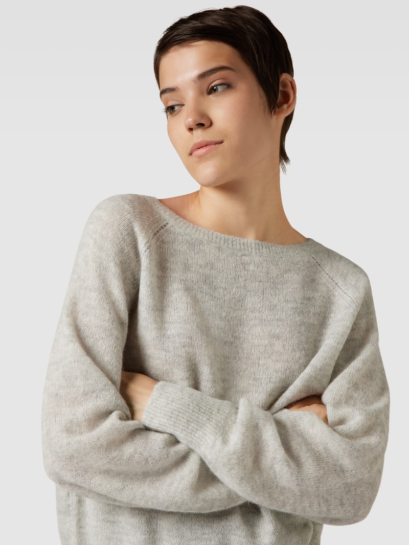 Strickpullover in Melange-Optik in hellgrau meliert