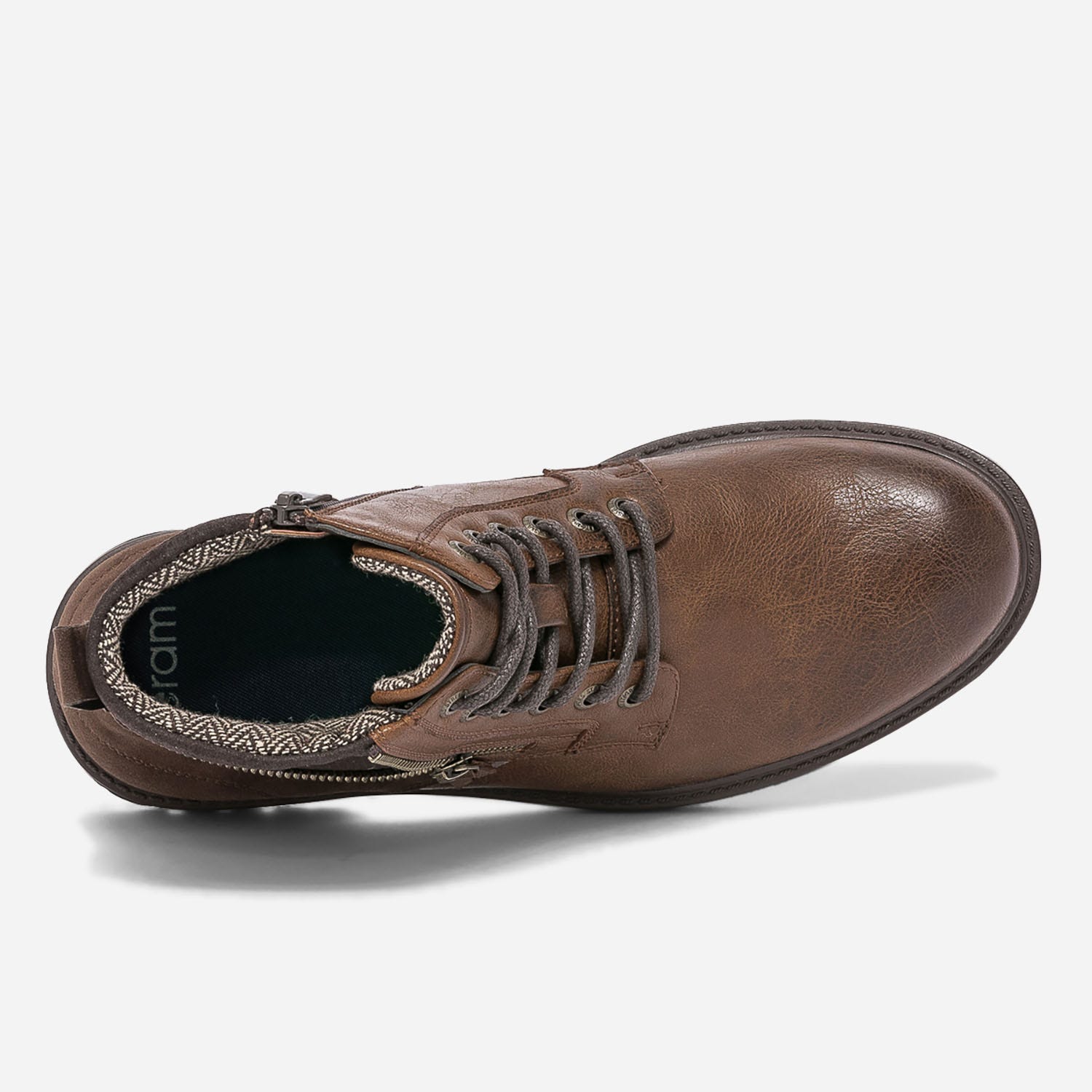 Boots à lacet cognac avec zip