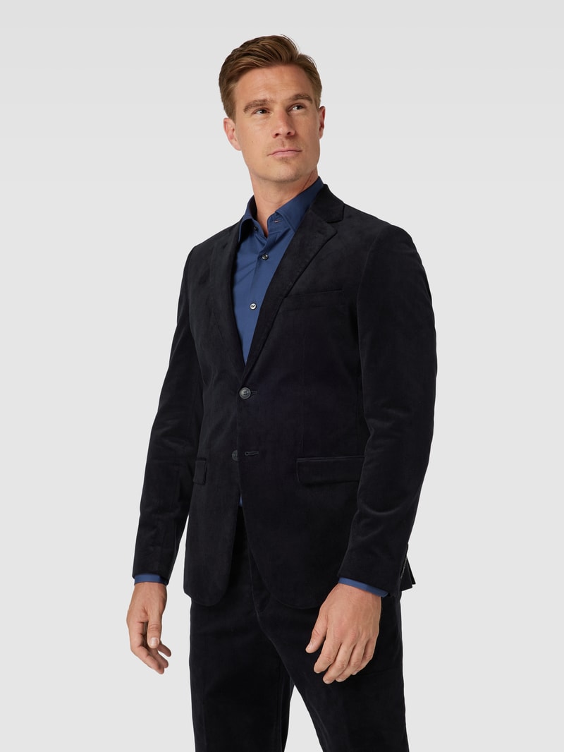 Slim Fit Anzug mit Strukturmuster Modell 'BOE' in dunkelblau