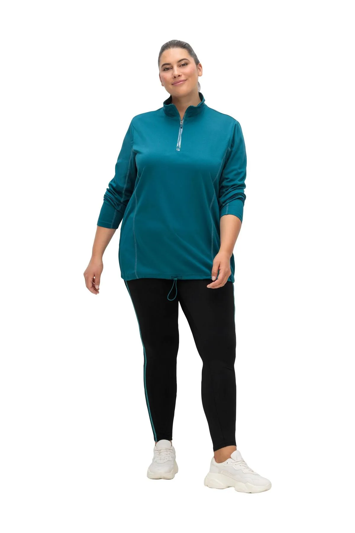 Sheego  Sport-Leggings - Schwarz - Mittlerer Bund