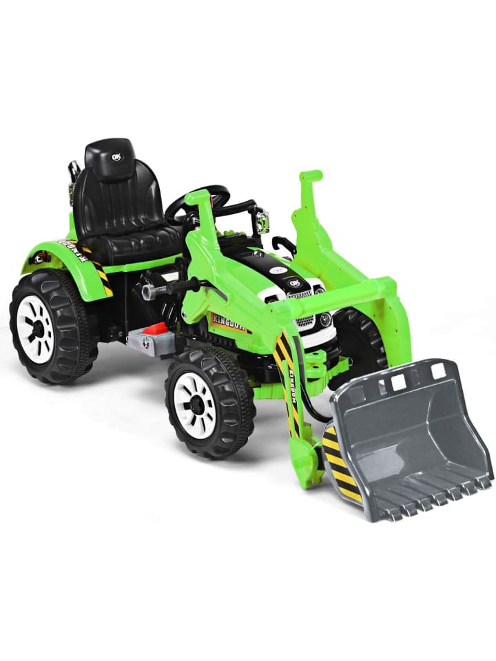 COSTWAY 12V Elektro Sitzbagger in Grün günstig kaufen 150 x 60 cm