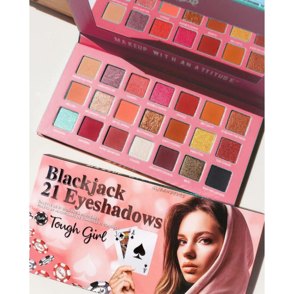 Rude Cosmetics RUDE BLACKJACK 21 Eyeshadow Palette [ Tough Girl ] Palette fard à paupières