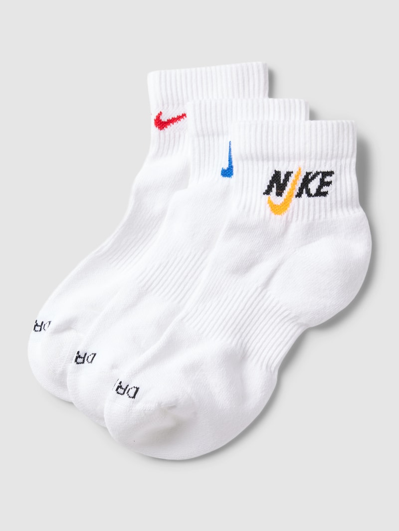 Socken mit Label-Print im 3er-Pack in weiß