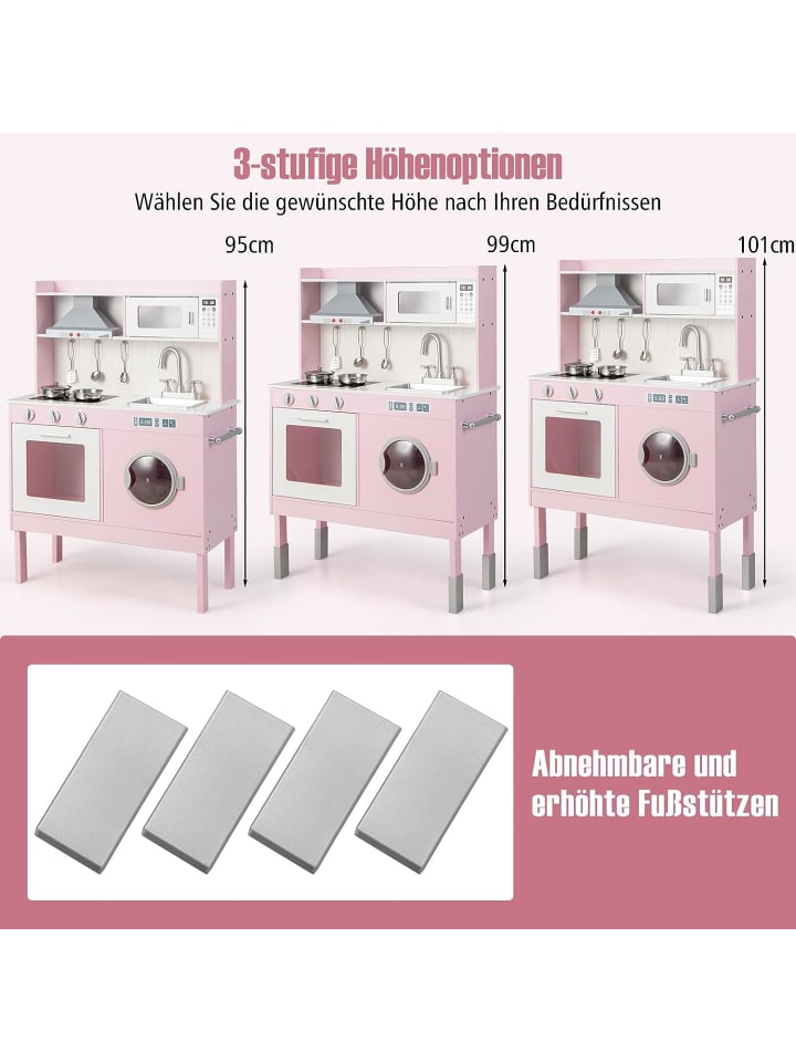 COSTWAY Spielküche in Rosa günstig kaufen 70 cm
