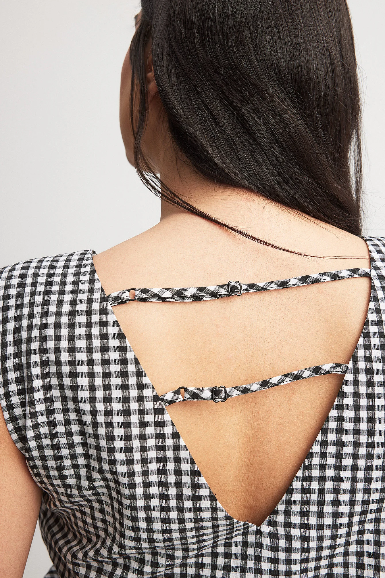 Gingham Sleeveless Midi Dress