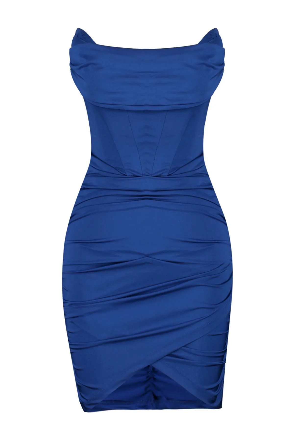 Trendyol Collection  Marineblaues, figurbetontes, gefüttertes, gestricktes Korsett-Abendkleid mit detailliertem Ausschnitt TPRSS23EL00174