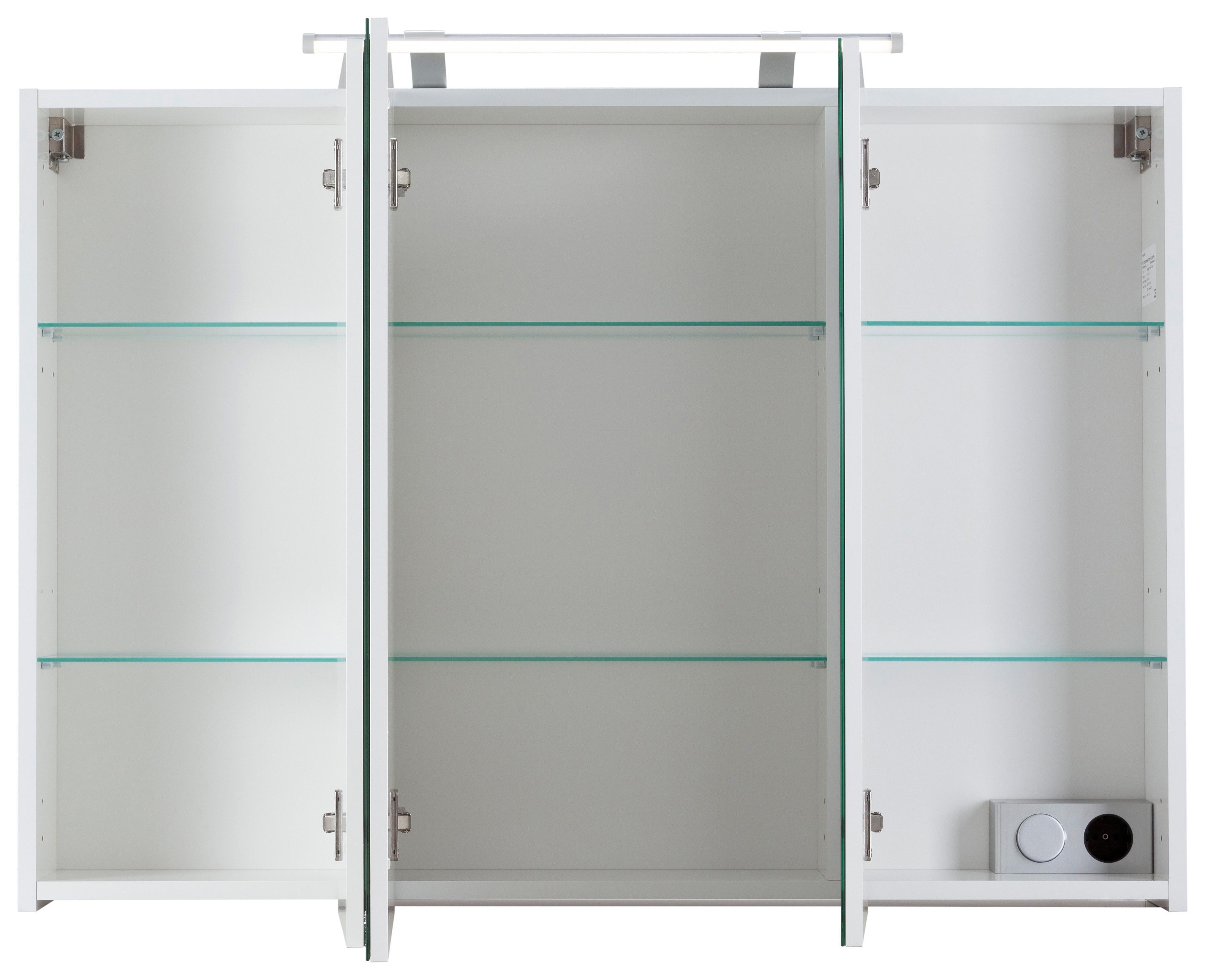 Schildmeyer Spiegelschrank Dorina Breite 100 cm, 3-türig, LED-Beleuchtung, Schalter-/Steckdosenbox