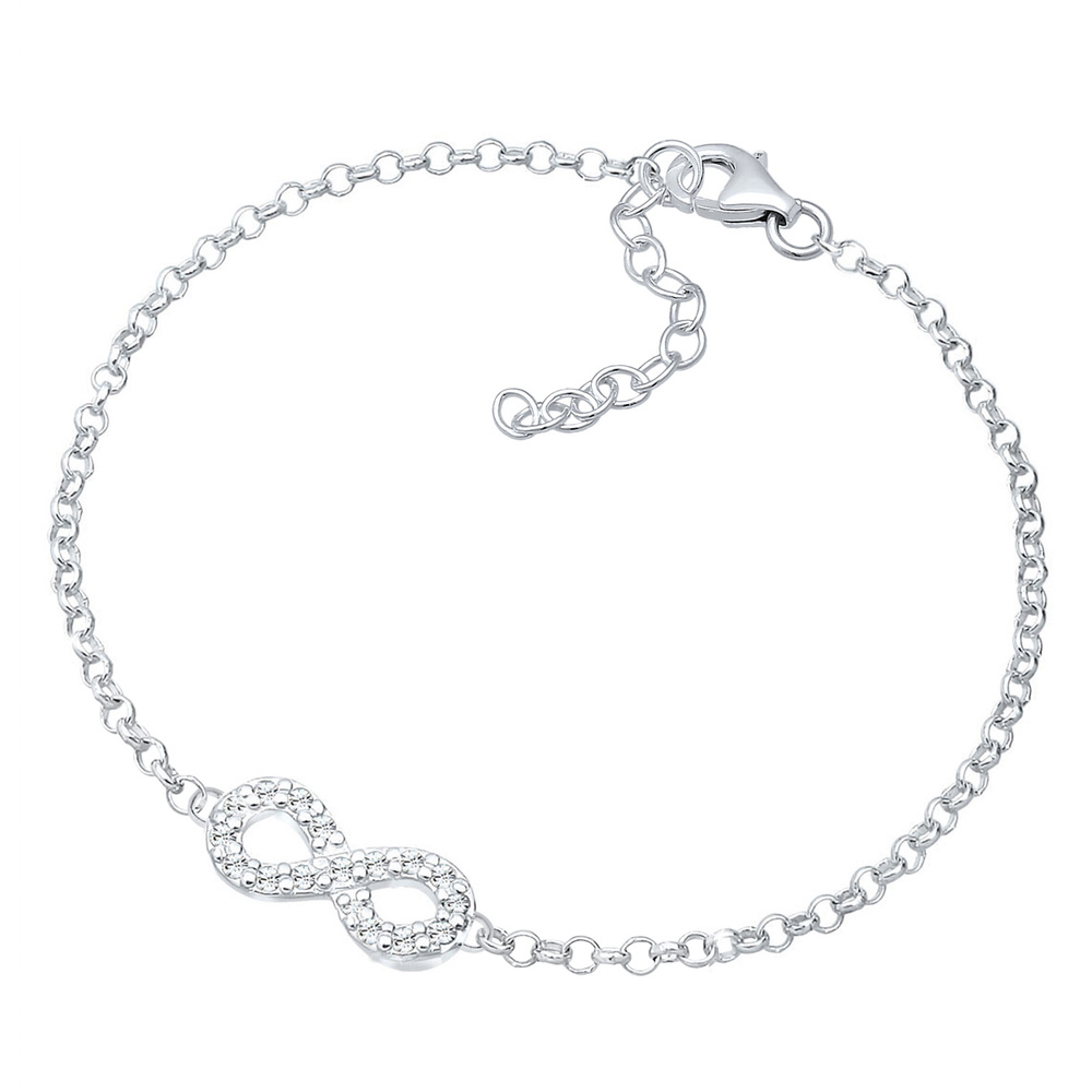 Elli Elli Bracelet Femme Symbole de l'Infini Basic avec Cristaux en Argent Sterling 92 Bracelet