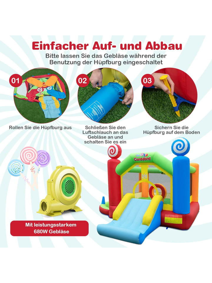 COSTWAY Hüpfburg mit Gebläse in Bunt günstig kaufen onesize