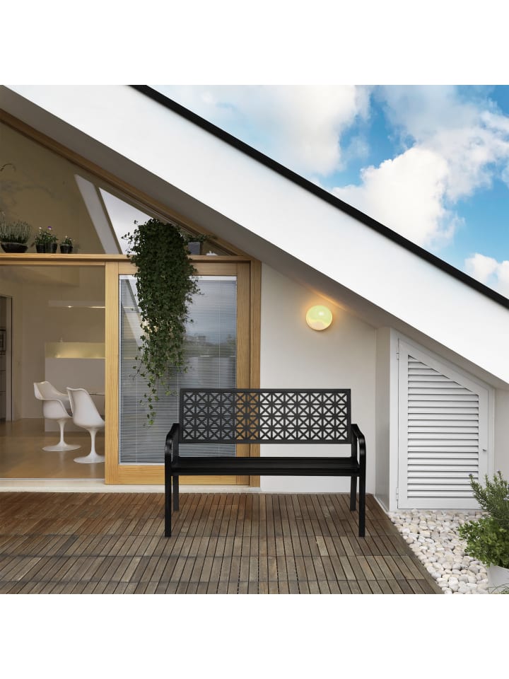 relaxdays Gartenbank in Schwarz - (B)127 x (H)85 x (T)62 cm günstig kaufen onesize