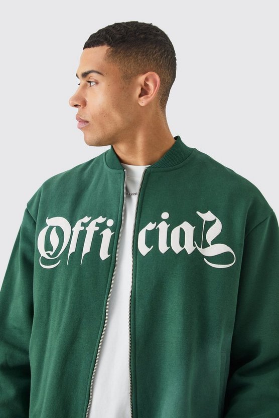 Kastige Oversize Bomberjacke mit Denim-Applikation