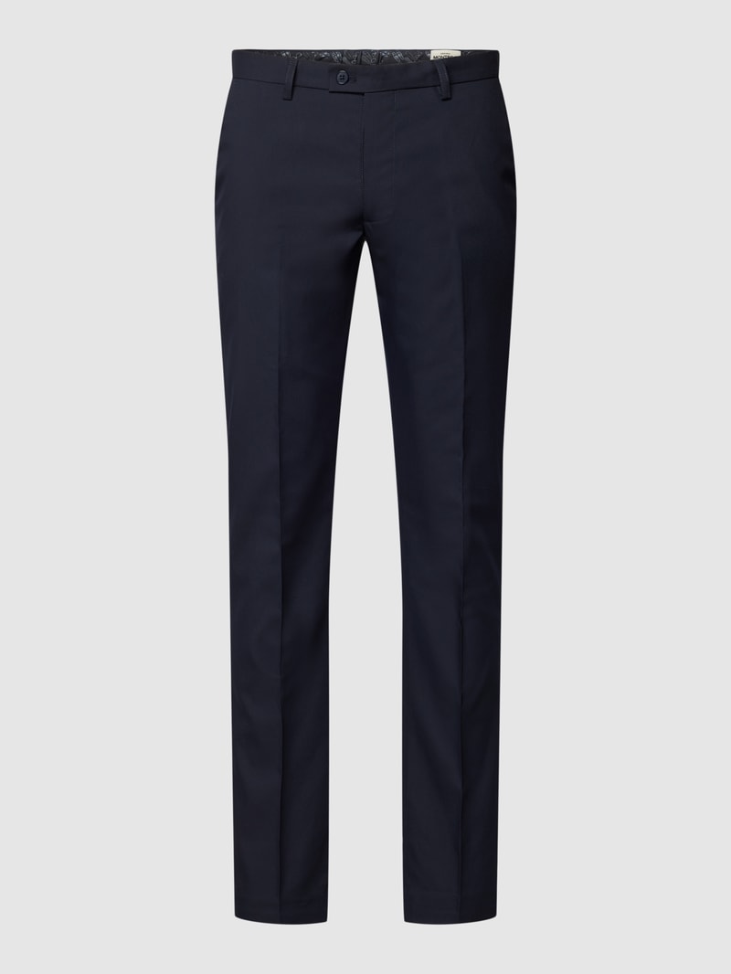 Stoffhose mit Bundfalten in marineblau