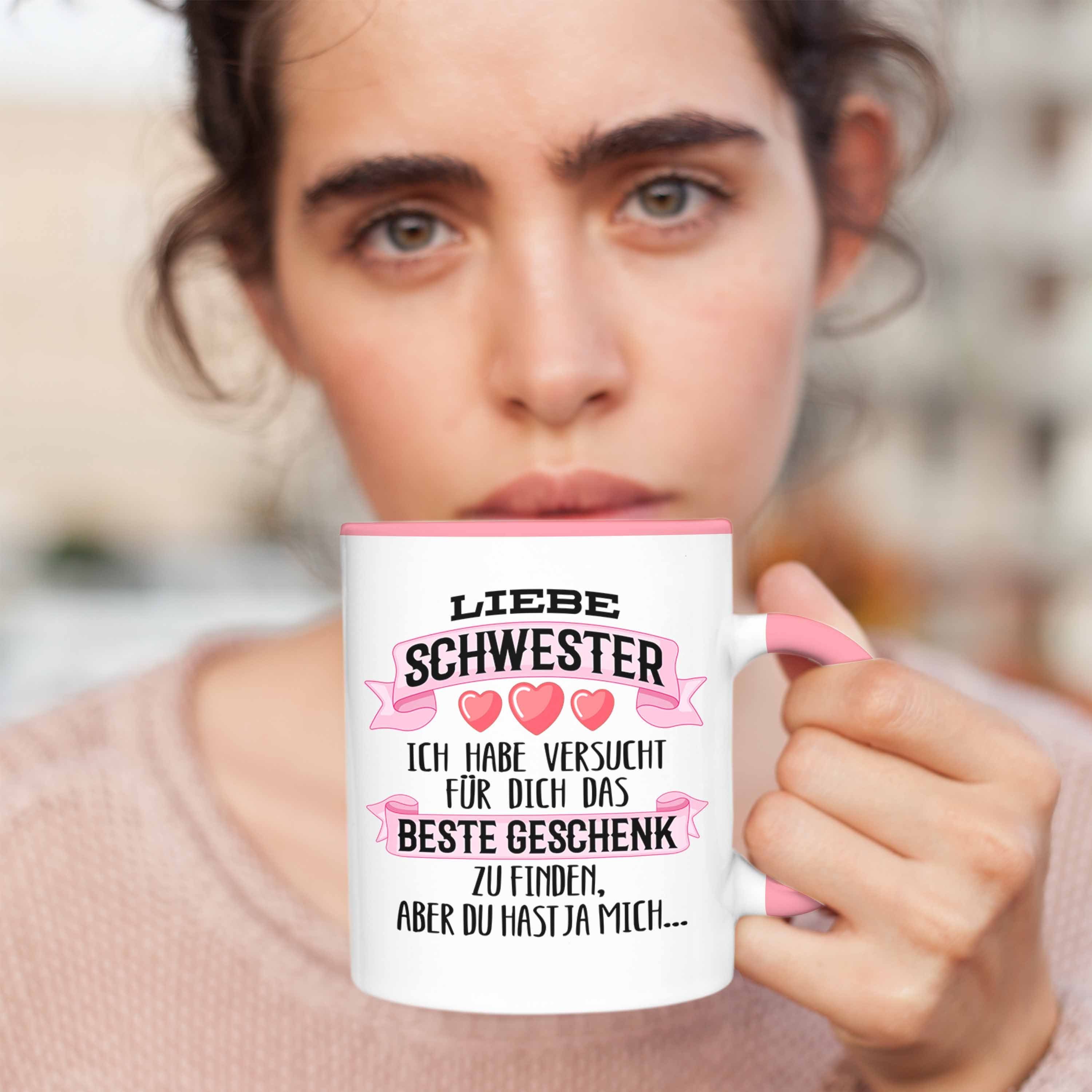 Trendation Tasse Trendation - Beste Schwester Geschenk Tasse Kaffeetasse Geburtstag Weihnachten Geschenkideen Schwestern Bruder Lustig