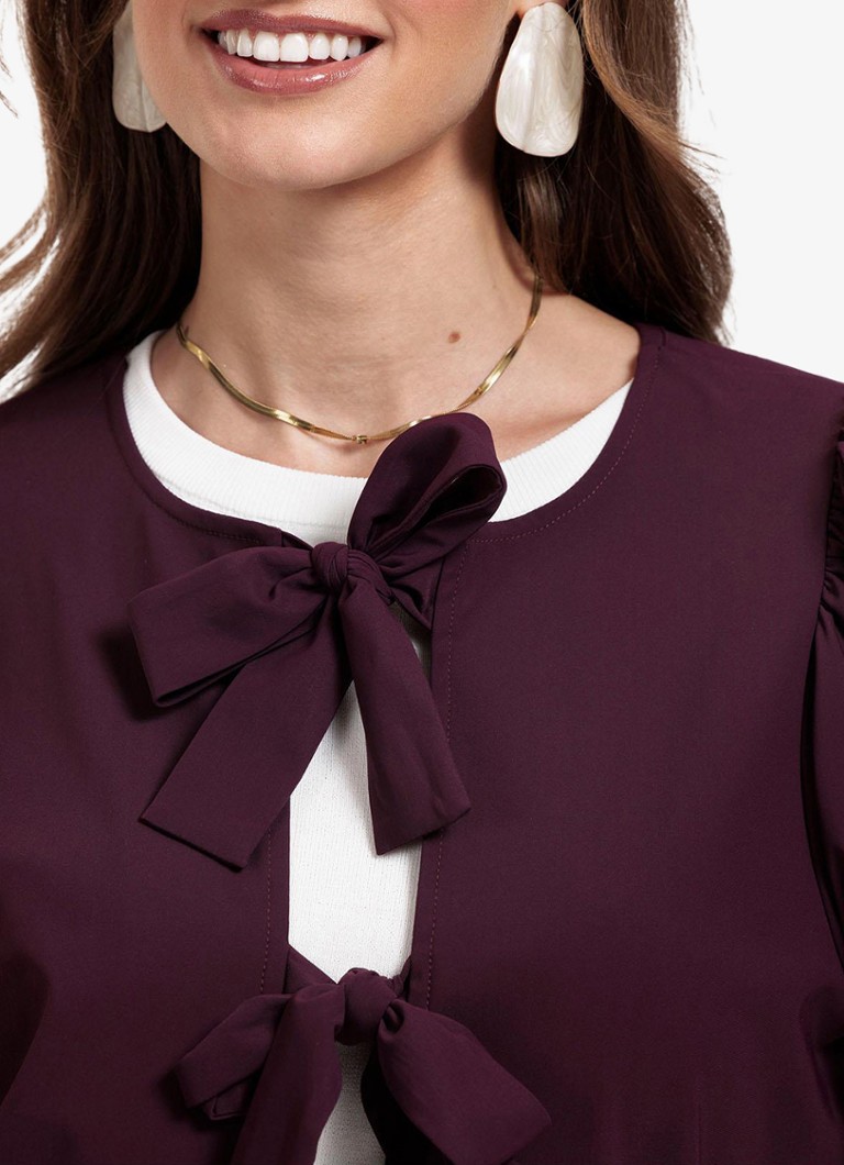 Studio Anneloes  Celine tuniek met strikdetail en pofmouwen