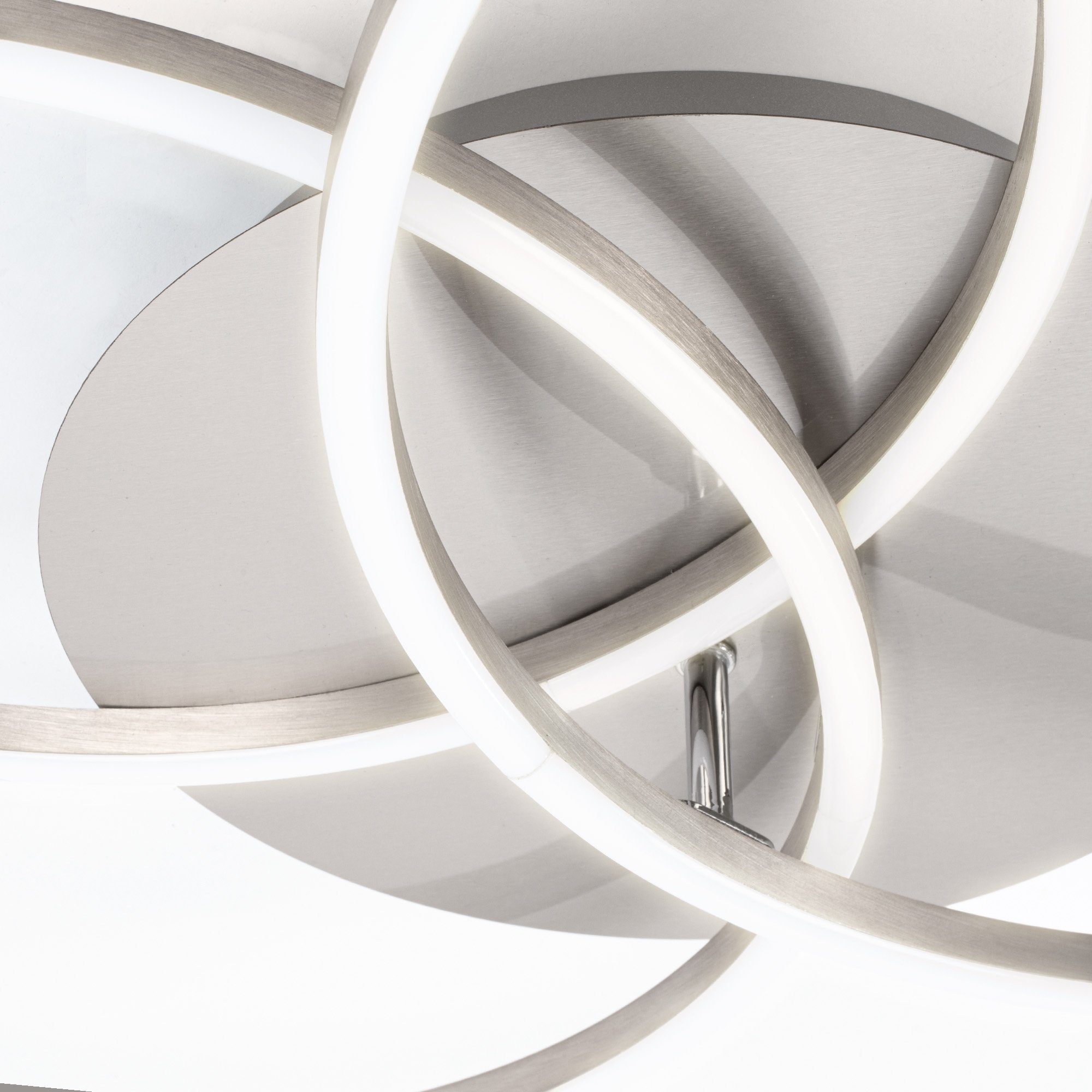 Briloner Leuchten LED Deckenleuchte 3090-012, dimmbar, schwenkbar, Speicherfunktion, LED fest verbaut, Warmweiß, Deckenlampe, 71,7x67,4x10,3cm, Matt-Nickel, 40W, Wohnzimmer, Flur