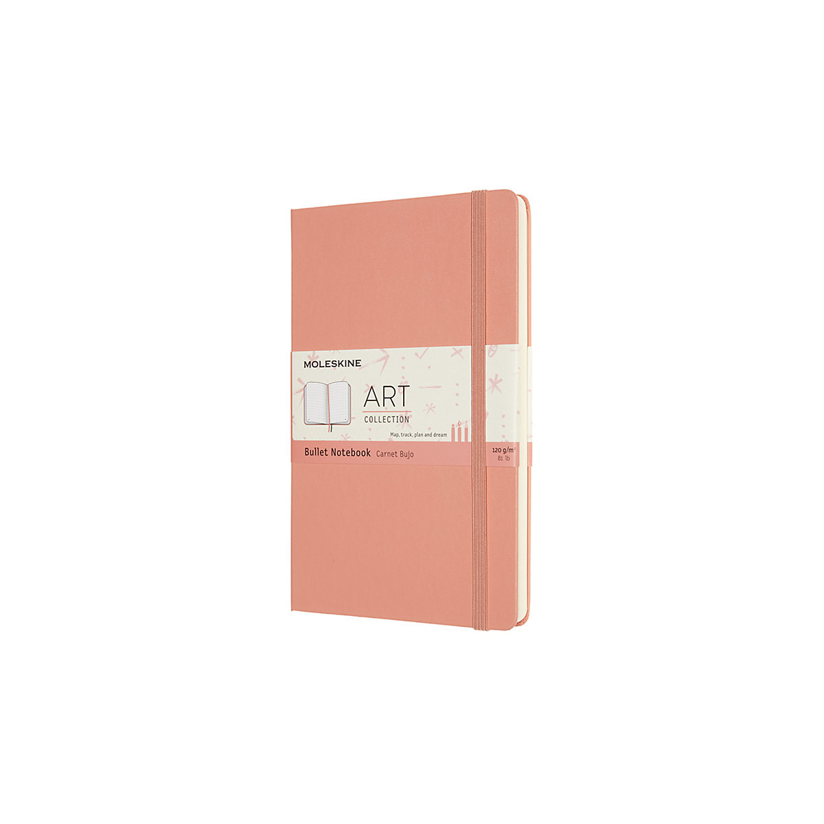 Moleskine Bullet Notizbuch Large/A5, 120G-Papier, Punktraster, Korallenpink