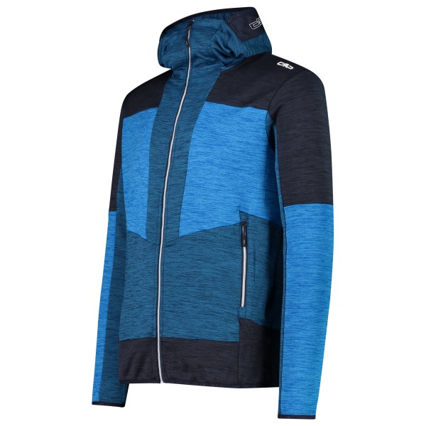 CMP - Jacket Fix Hood Melange Grid Tech - Fleecejacke