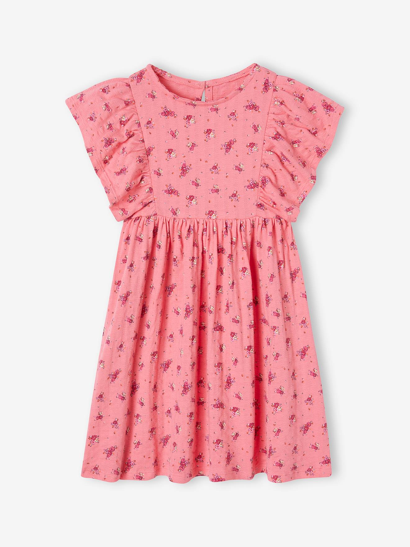 Vertbaudet Mädchen Kleid mit Reliefstruktur Oeko-Tex - mandarine