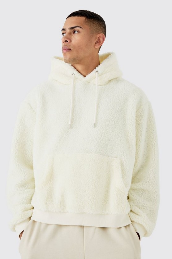 Kastiger Oversize Borg-Hoodie